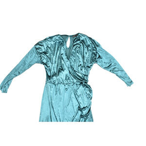 Lane Bryant Plus Size 18/20 Teal Velvet Dolman Sleeve Asymmetrical Dress